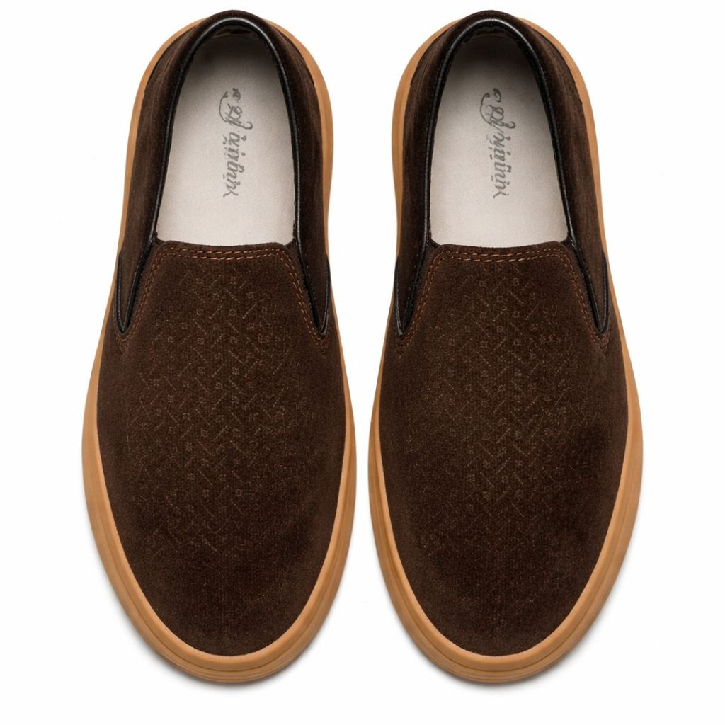 Brown Suede SlipOn Shoe with Rubber Sole